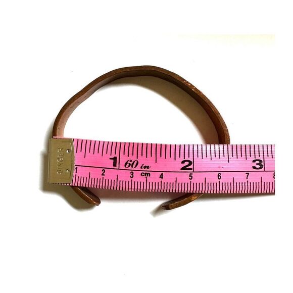 Copper tone open cuff bracelet - Picture 5 of 7